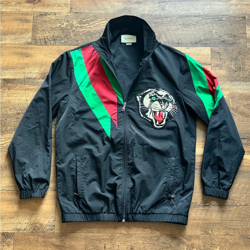 GUCCI men’s web Intarsia over size jacket - SIZE SMALL